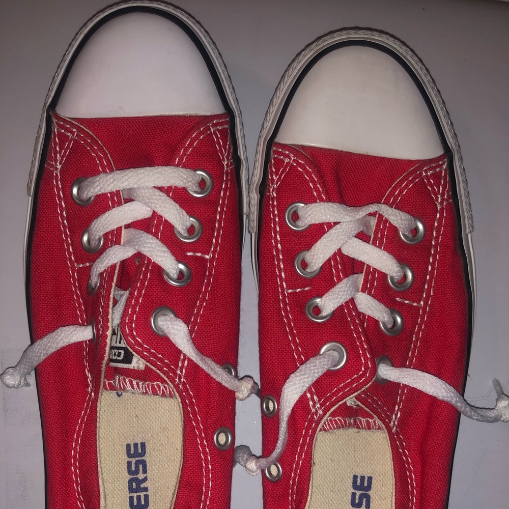 Red slip on converse